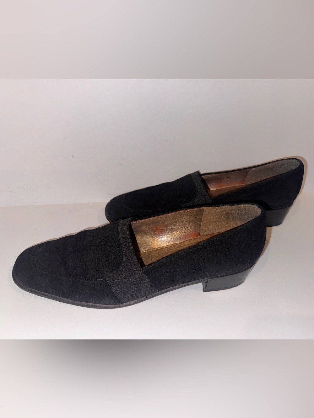 Vintage Luxury Stuart Weitzman Black Suede Loafers